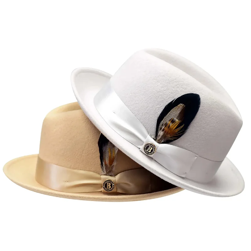 Designer felt hat with premium craftsmanship -Bruno Capelo Florence Wool Felt Trilby Hat