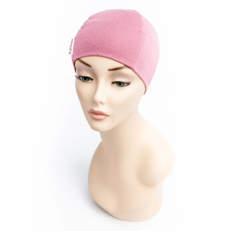 Sports cap with moisture-wicking fabric tech -Old Rose Pink Plain Chemotherapy Hat