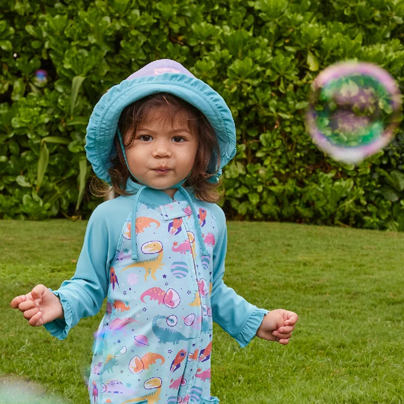 Cute straw hat for women with bow detail and soft, summery look -Baby Girl's Reversible Sun Hat