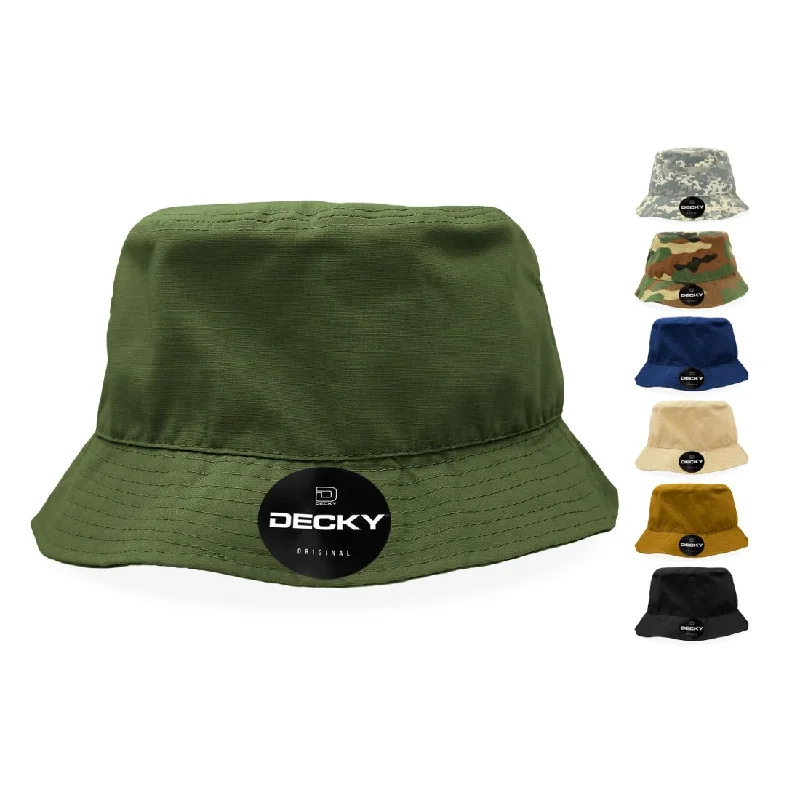 Animal Print Bucket Hat for Fun -Decky 5301 Ripstop Bucket Hats Army Buckets Caps Unconstructued Cotton