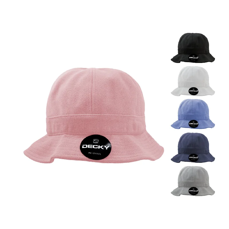 Leather Bucket Hat for Luxury -Decky 980 Terry Cloth Bucket Hats Fisherman's Buckets Beach Sun Caps Men Women