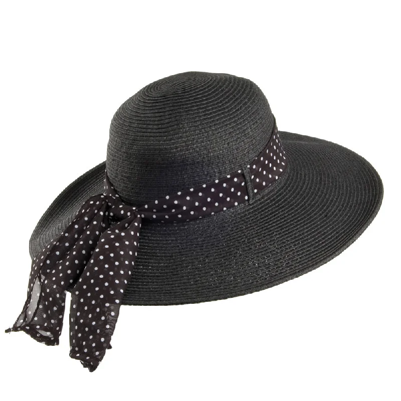 Round Shaped Baseball Cap for Cute -sur la tête Womens Beachside Sun Hat - Black