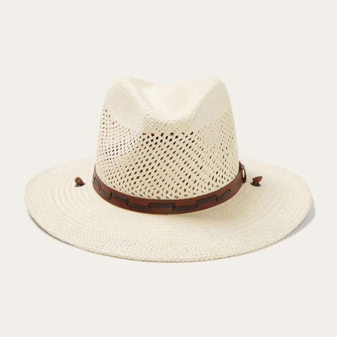 Soft straw sun hat for men with light, airy material and wide brim -Stetson Airway