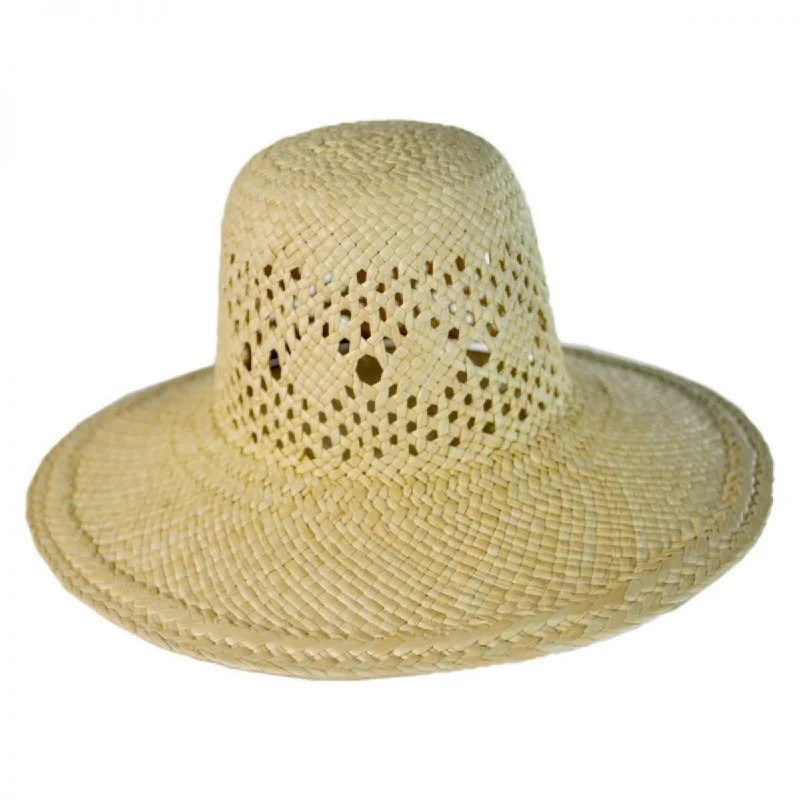 Classic straw sun hat for men with a relaxed fit for summer outdoor activities -Mini Panama Straw Sun Hat