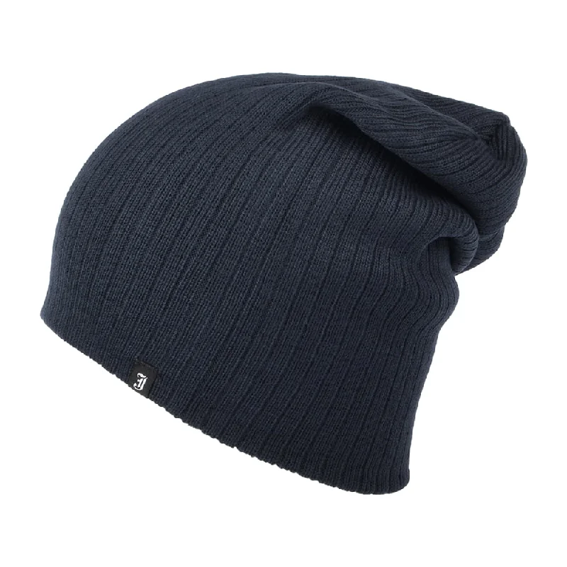 Minimal dad cap for understated charm -Jaxon & James Oversized Ribknit Beanie Hat - Navy Blue Wholesale