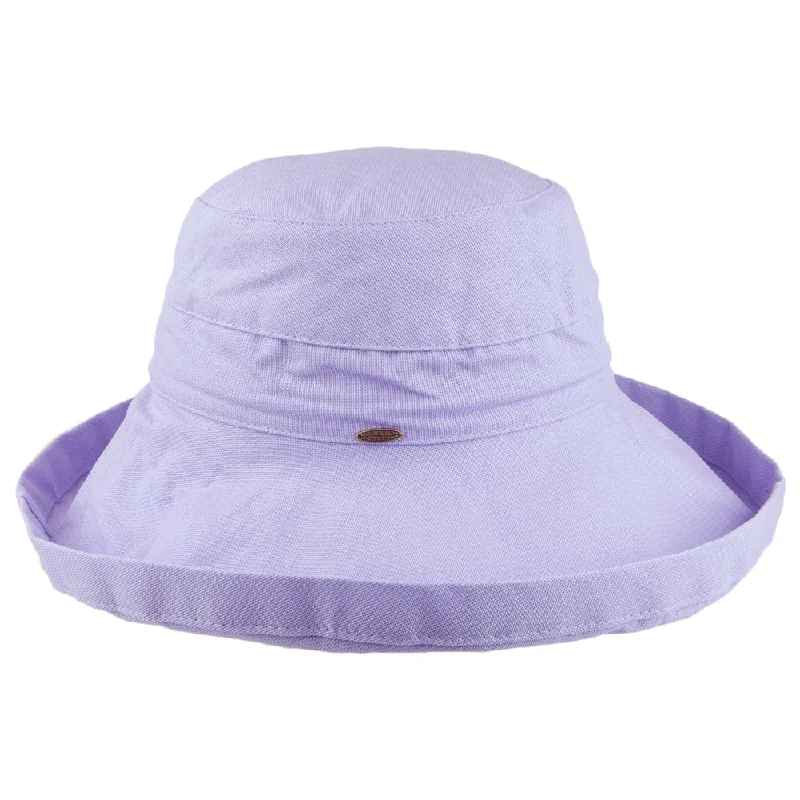 Handmade straw cowboy hat for men with a rugged and timeless look -Scala Hats Lanikai Packable Sun Hat - Lavender