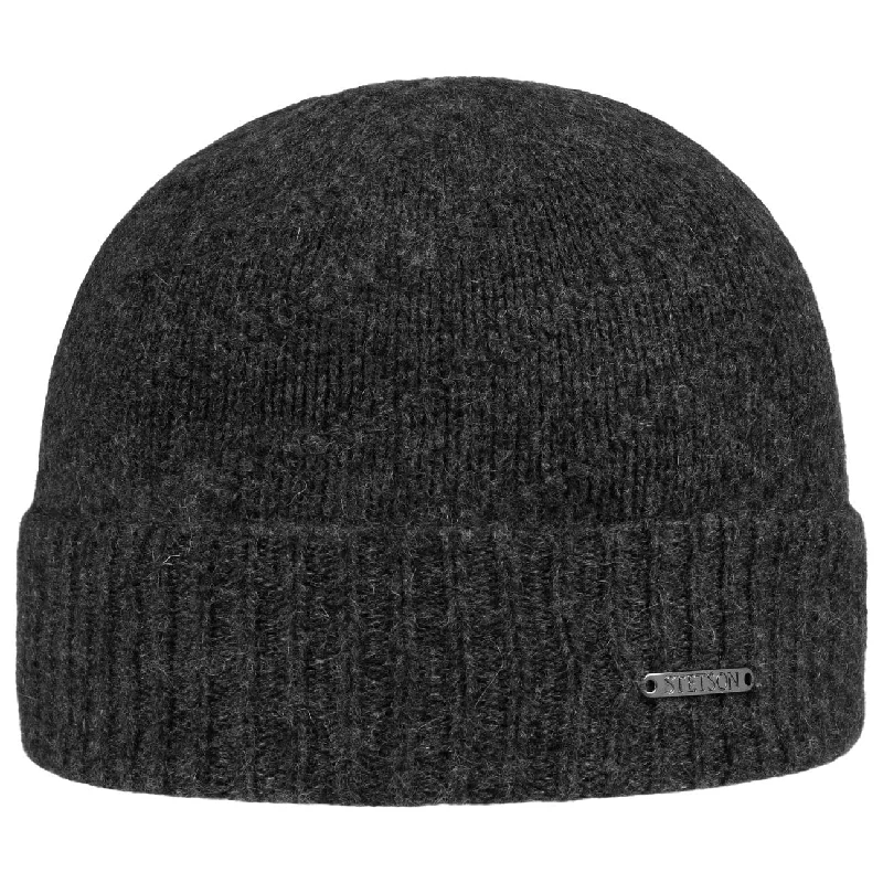 Wool sports cap for chilly game nights -Mayville Cashmere Beanie Hat by Stetson