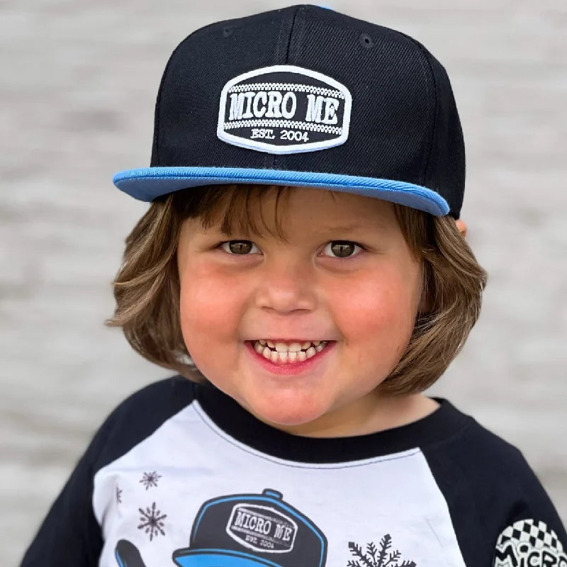 Lightweight straw sun hat for men with breathable design for hot weather -*LIDZ-Black/Sky Blue Patch Snapback (Infant/Toddler, Child, Adult)