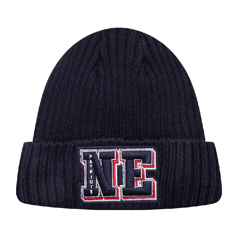 Soft cap for sensitive scalp comfort -NFL NEW ENGLAND PATRIOTS MASH UP BEANIE (MIDNIGHT NAVY)