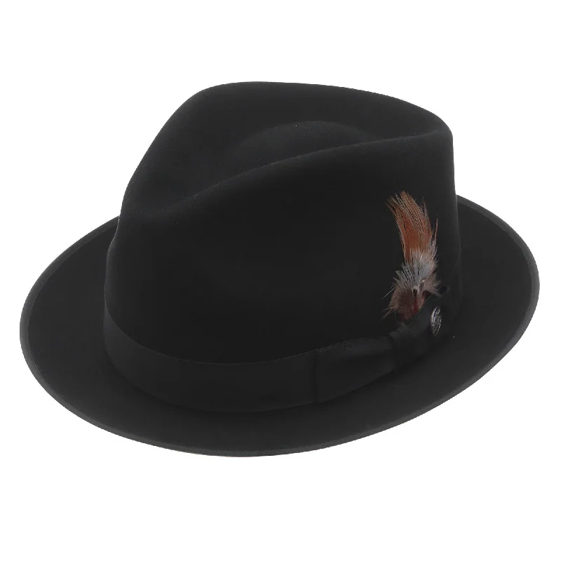 Breathable felt hat with light wool weave -Stetson Inwood Royal Quality Fur Felt Trilby Hat