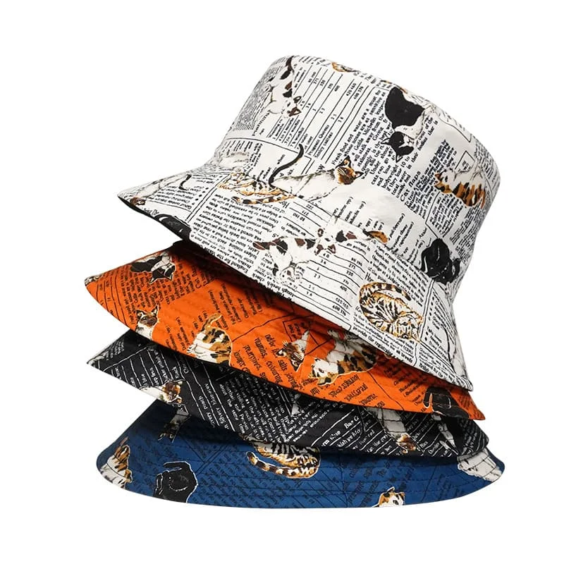 Camping Bucket Hat for Woods -Ghelter Cat Bucket Hat