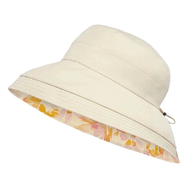 Simple straw sun hat for women with wide brim and soft design -Sunday Afternoons Hats Natural Blend Kettle Reversible Sun Hat - Cream-Multi