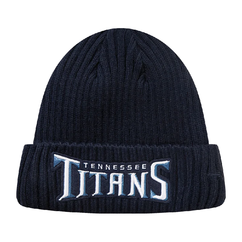 Casual denim cap for laid-back vibes -NFL TENNESSEE TITANS CLASSIC CORE UNISEX BEANIE (MIDNIGHT NAVY)