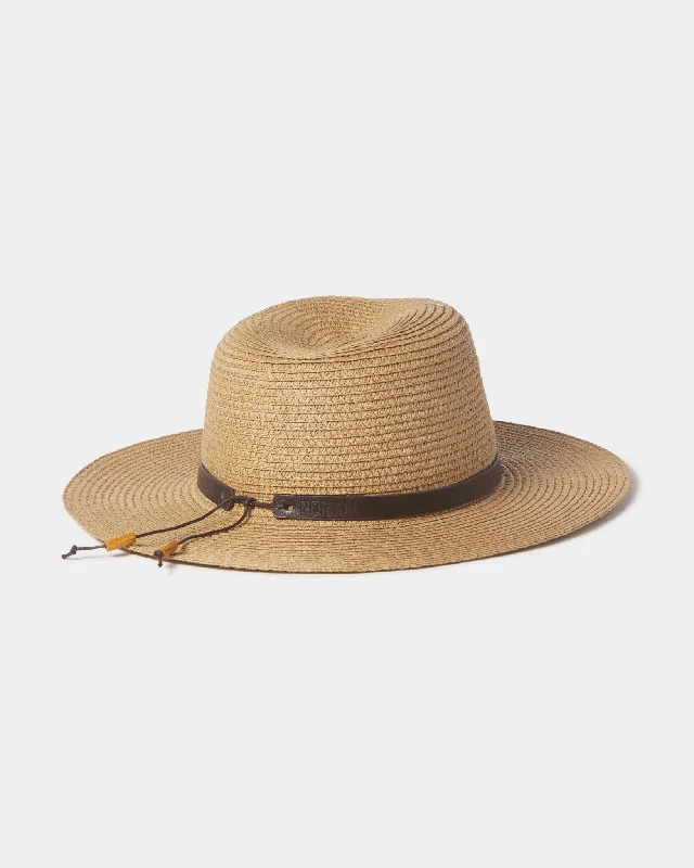 Classic straw sun hat for women with chic woven texture and sun protection -Straw Sun Hat in Tan