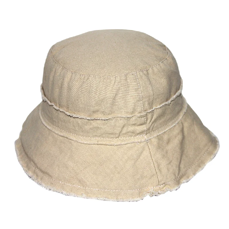 Minimalist Bucket Hat for Simplicity -Jinja Cotton Bucket Hat - Beige