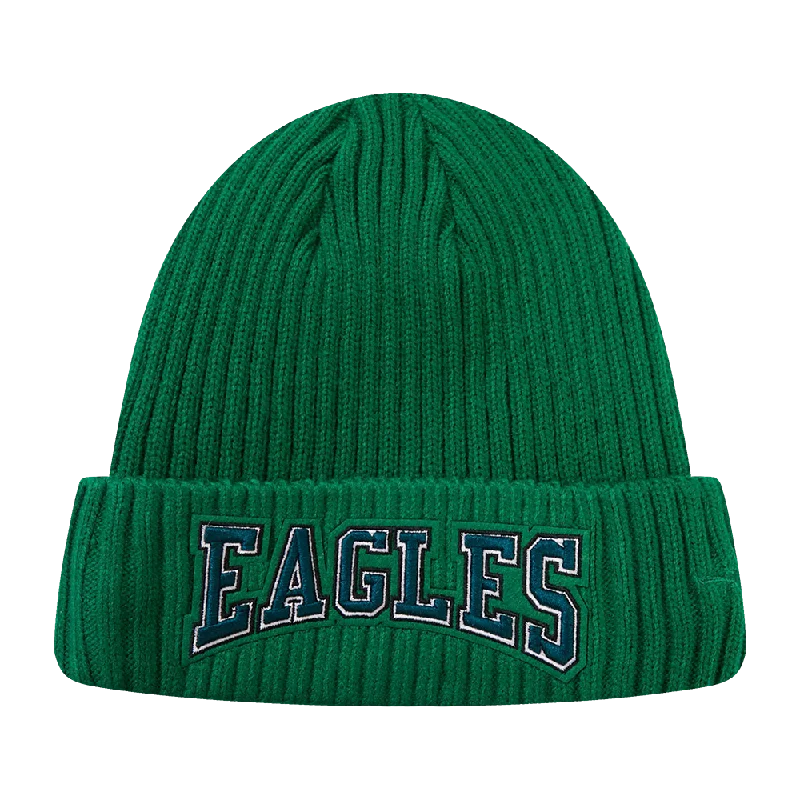 Designer baseball cap for luxury streetwear -NFL PHILADELPHIA EAGLES CREST EMBLEM UNISEX BEANIE (KELLY GREEN)