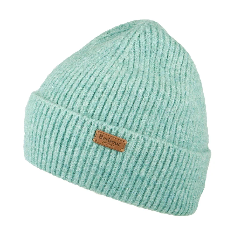 Designer trucker cap with signature brand patch -Barbour Hats Pendle Recycled Cuffed Beanie Hat - Mint