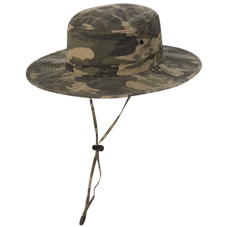 Sun Protection Bucket Hat for Beach -Kooringal Mens Walkabout Mid Brim - Camo