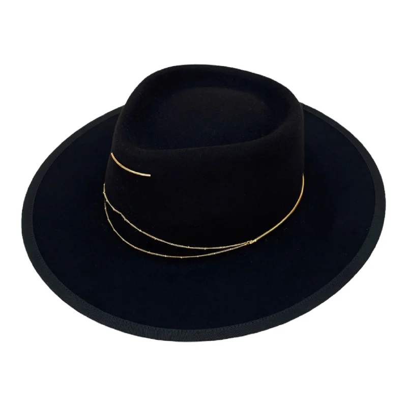 Rugged felt hat for outdoor rugged charm -Anna - Black