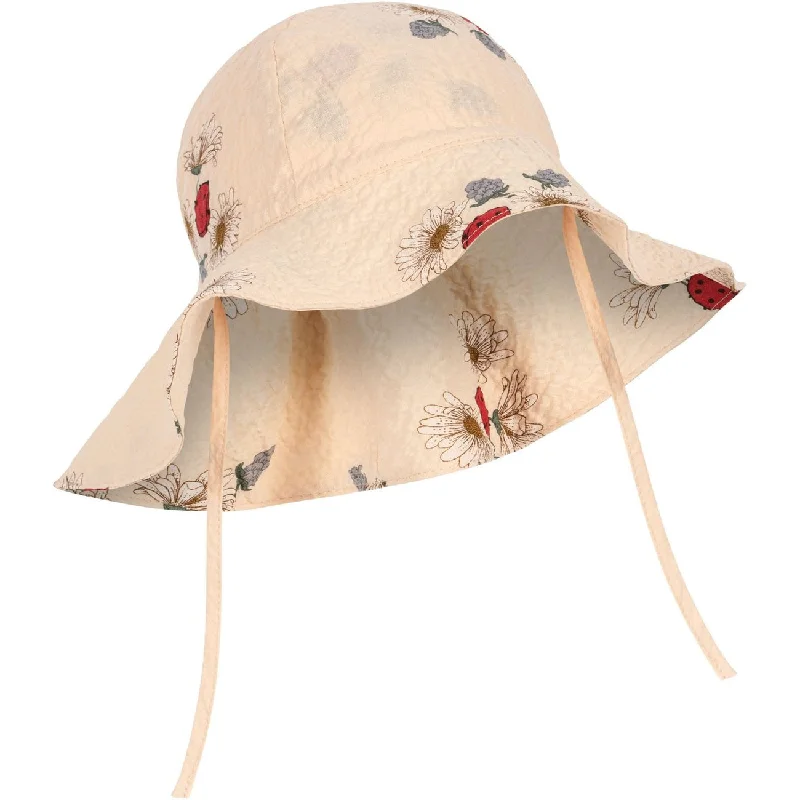 Classic straw hat for women with wide brim for sun protection -Konges Sløjd Vida Sun Hat Ladybug