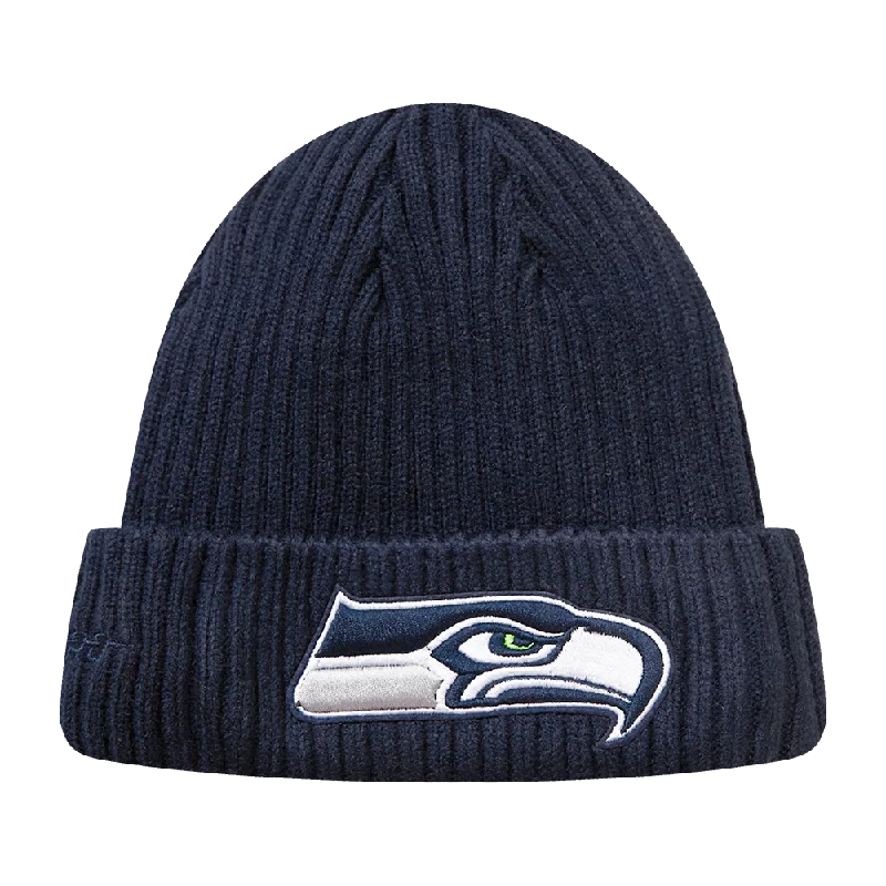 Minimalist mesh cap for airy lightweight feel -NFL SEATTLE SEAHAWKS SCRIPT BEANIE (MIDNIGHT NAVY)