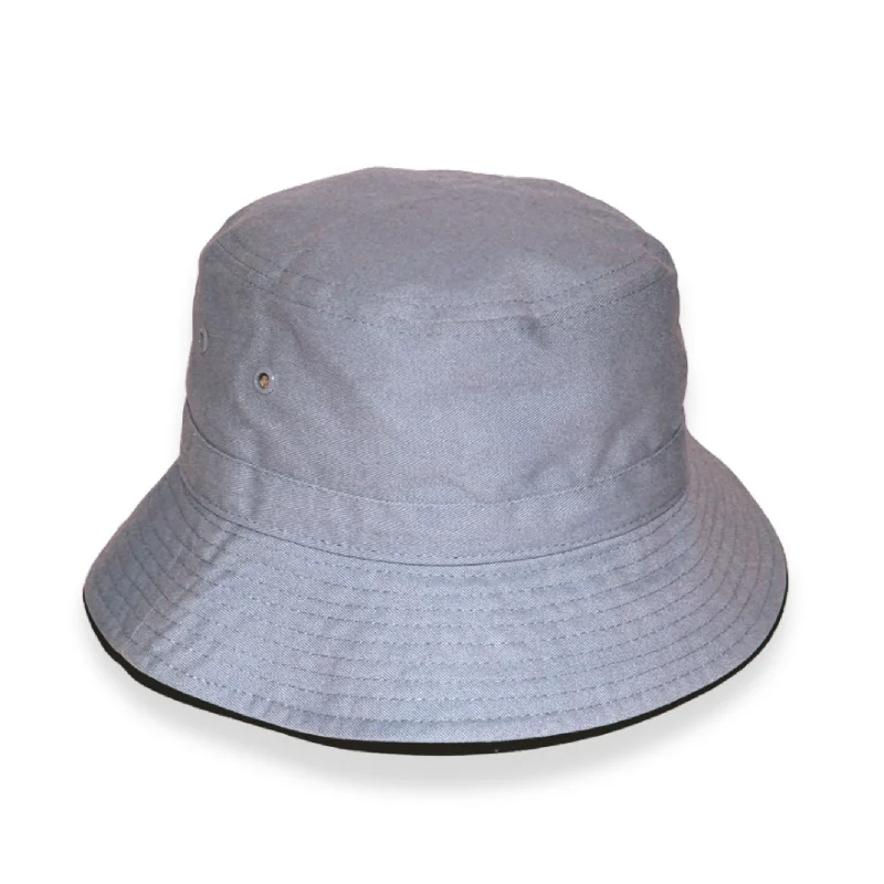 Embroidered Bucket Hat for Detail -Jester Bucket Hat - Grey/Navy