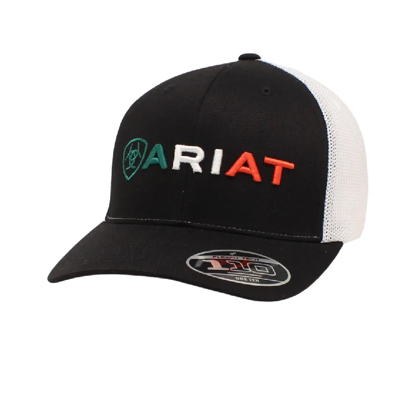 Retro Baseball Cap for Throwback -Ariat Men's SB FF110 Mexican Flag Black A300012201