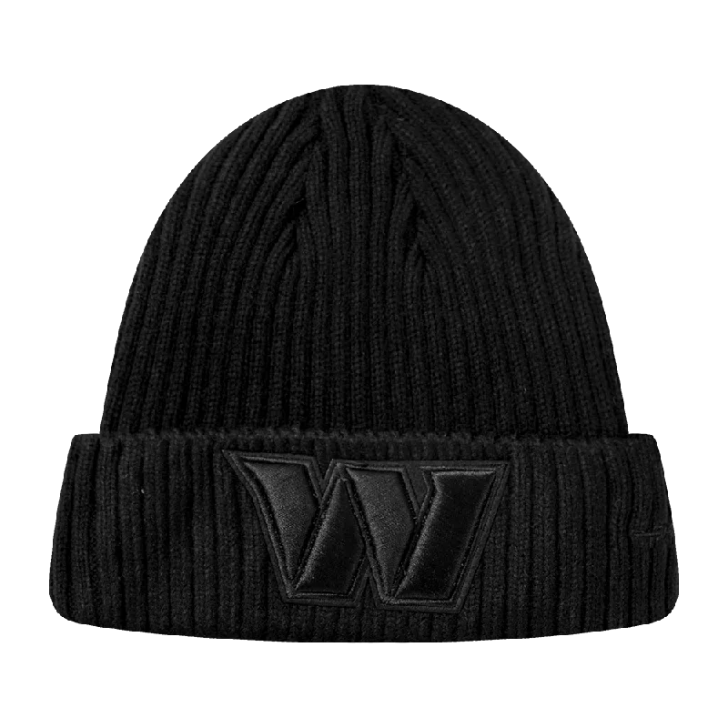 Denim cap with faded wash texture -NFL WASHINGTON COMMANDERS NEUTRAL UNISEX BEANIE (BLACK)