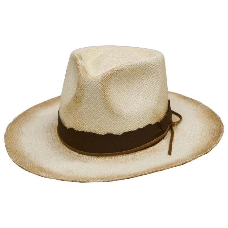 Bold felt hat with unique shape design -Sunny Panama Straw Fedora Hat