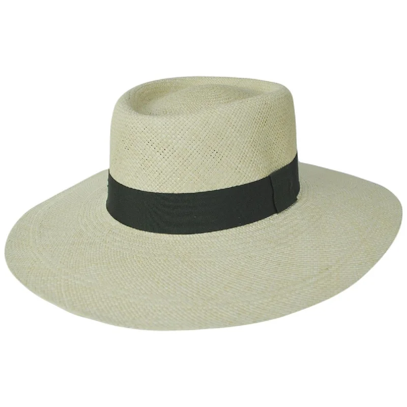 Classic straw boater hat for men with crisp design and summer appeal -Gaucho Brisa Grade 4-5 Panama Straw Hat