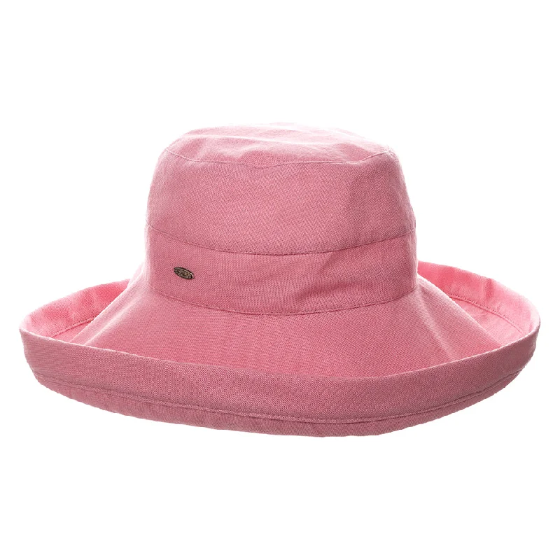 Lightweight straw hat for men with casual style and sun protection for travel -Scala Hats Lanikai Packable Sun Hat - Peony