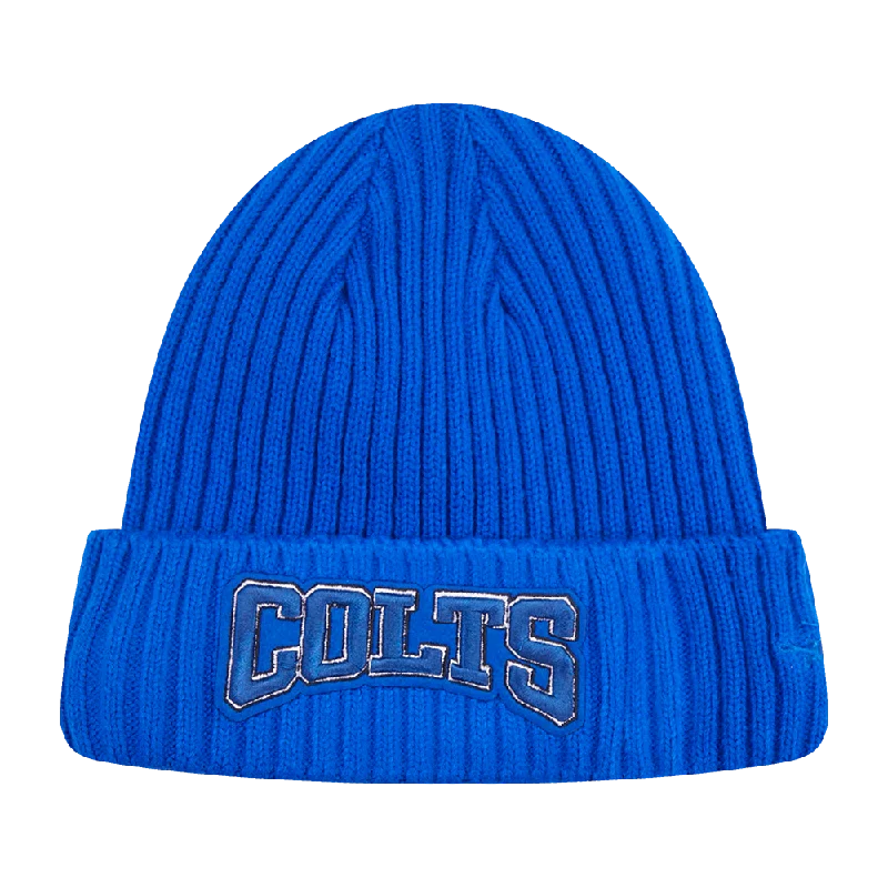 Designer dad cap for upscale casual flair -NFL INDIANAPOLIS COLTS CREST EMBLEM KNIT BEANIE (ROYAL BLUE)