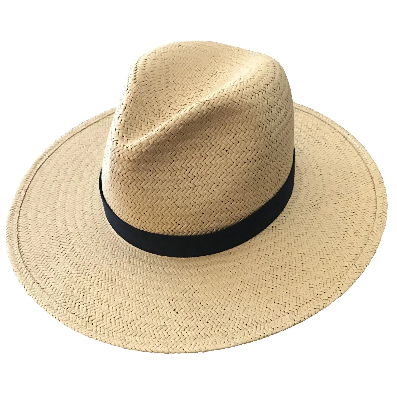 Bold felt hat with unique shape design -SAN SEBASTIAN PACKABLE STRAW FEDORA BRONZE