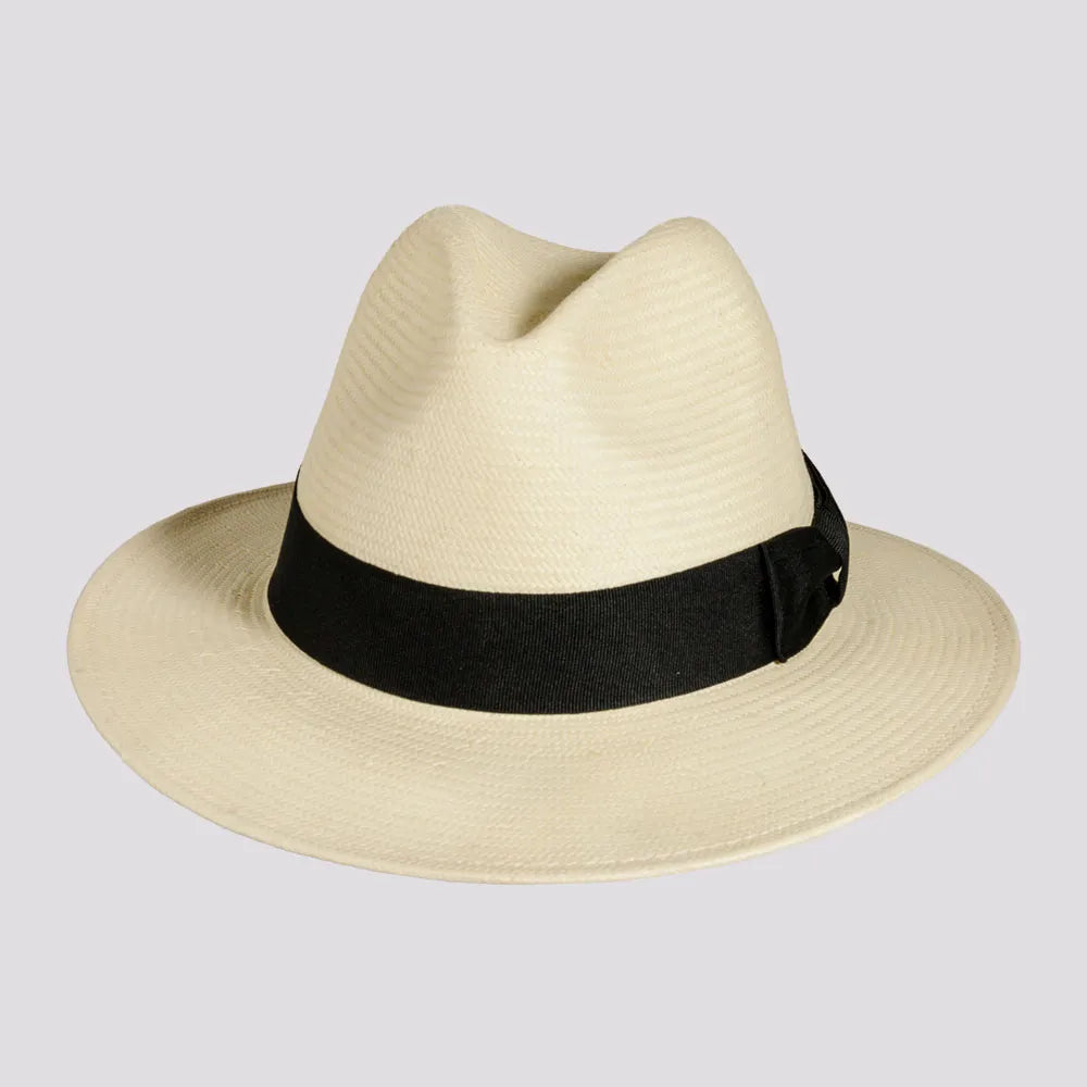 Luxury wool felt hat for refined taste -Havana | Mens Toyo Straw Fedora Hat with Downturned Brim