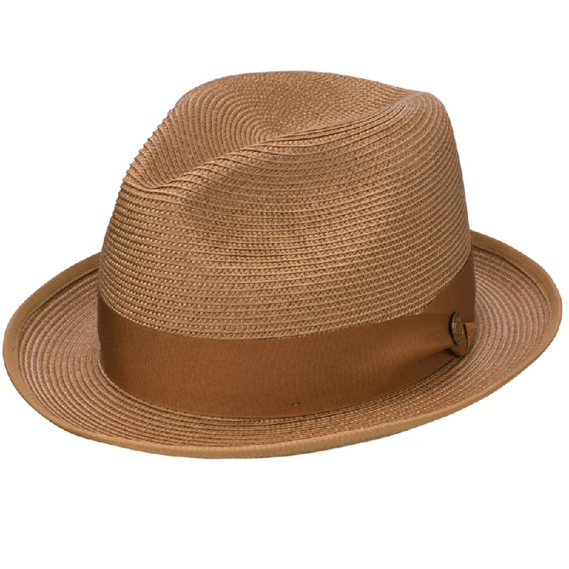 Functional straw cap for men with breathable design and practical use -Latte B