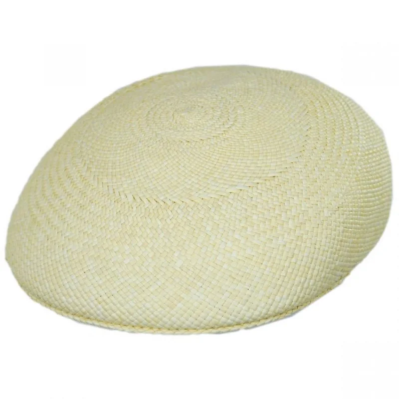 Fun straw hat for kids with vibrant patterns and playful accents -Panama Straw Ascot Cap