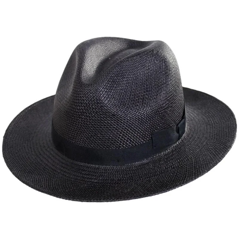 Vintage wool felt hat with worn charm -Dante Panama Straw Fedora Hat