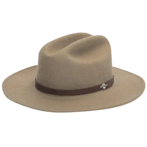 Handmade felt hat with rustic wool charm -Stetson Route 66 - Mushroom