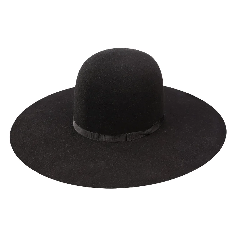 Classic woven straw hat for women with high-quality texture and design -6X Midnight Black Open Crown