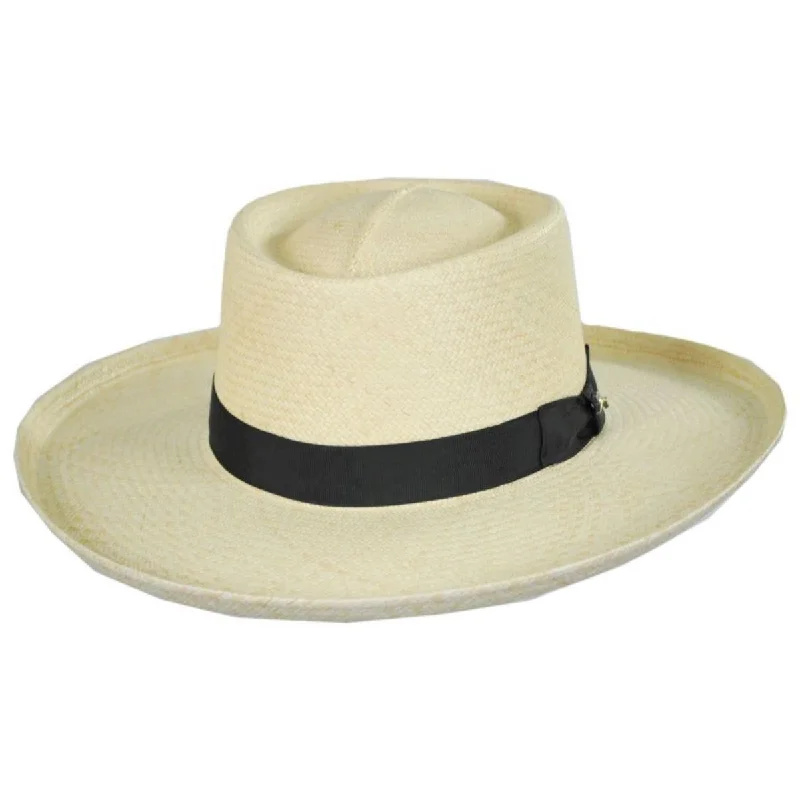 Stylish straw hat for men with natural design for summer fashion -Kalama Panama Straw Gambler Hat