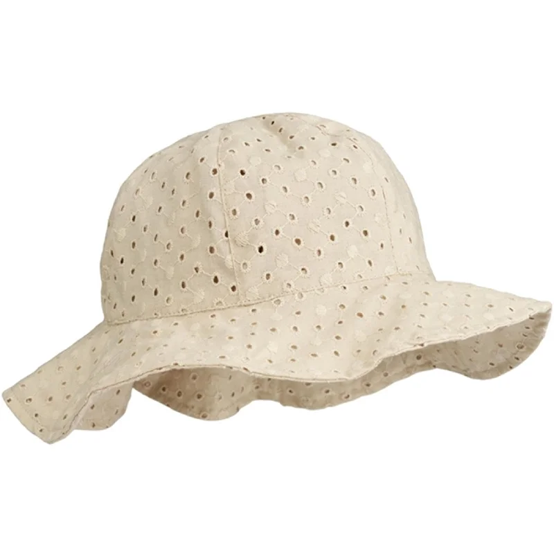 Luxury straw sun hat for women with wide brim and elegant finish -Liewood Amelia Sun Hat Sandy