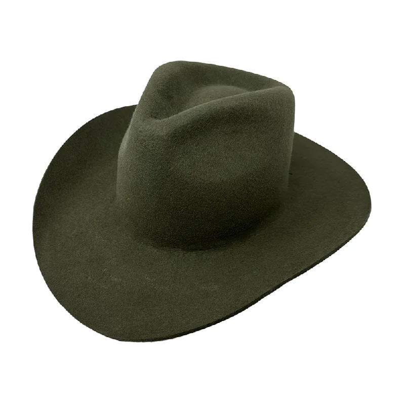 Luxury wool felt hat with soft lining -Maverick Teardrop Military Green