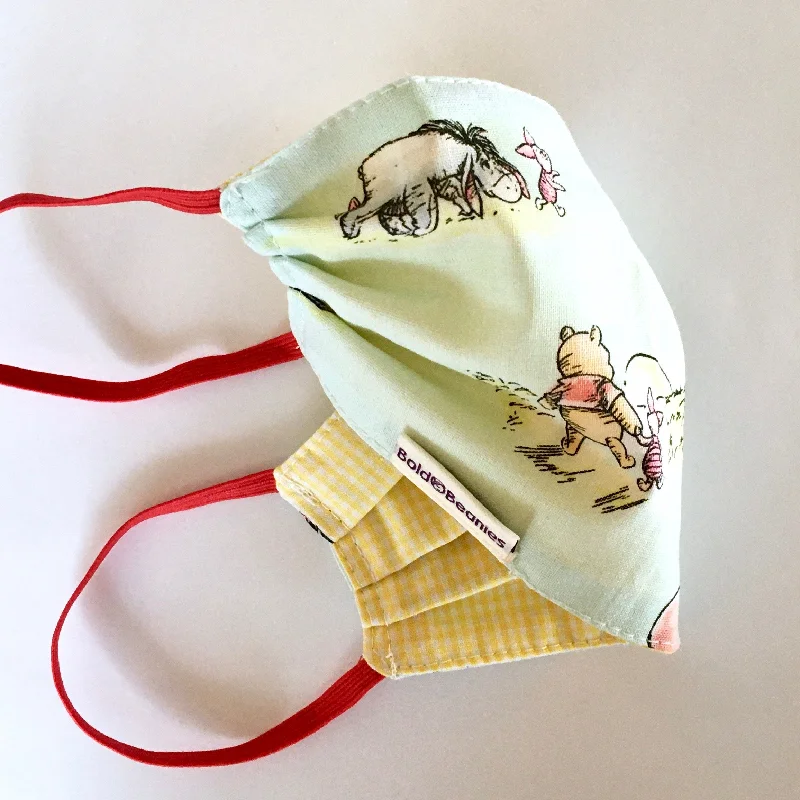 Cotton mesh cap for airy outdoor comfort -Winnie Pooh Eco Cotton Child Surgical Face Mask