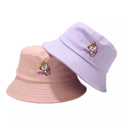 Beige Bucket Hat for Neutral -Rainbow Unicorn Bucket Hat