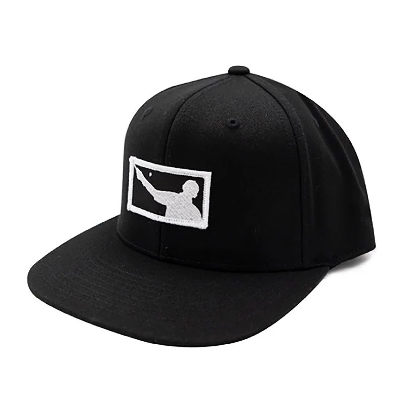 Baseball Cap for Everyday Wear -NLU "Hitter Blanco" Patch Hat | Black and White on Black Snapback Flexfit