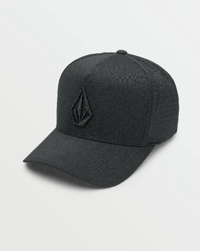 Baseball Cap for Everyday Wear -Stone Vent Delta Adjustable Hat - Black