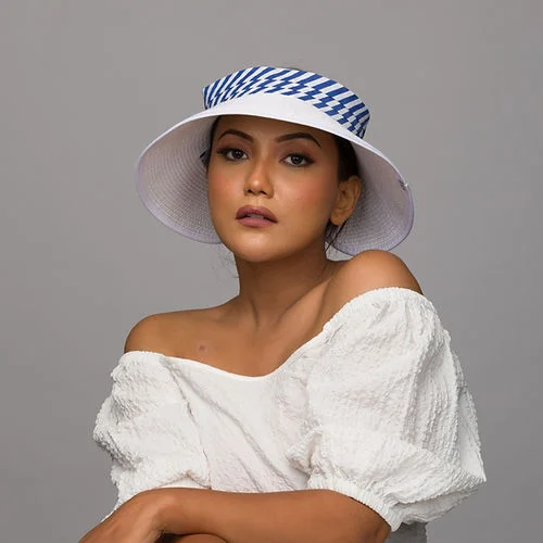 Classic black felt hat for versatile wear -Tang - rollable chic white visor sun hat