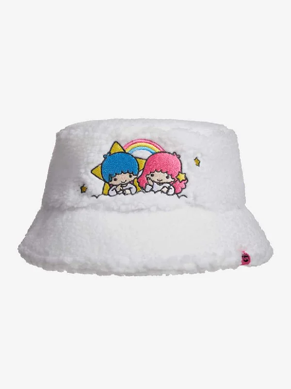 Pink Bucket Hat for Feminine -Little Twin Stars Sherpa Bucket Hat