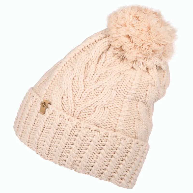 Bright red cap for standout team spirit -Timberland Hats Cable Knit Premium Bobble Hat - Rose