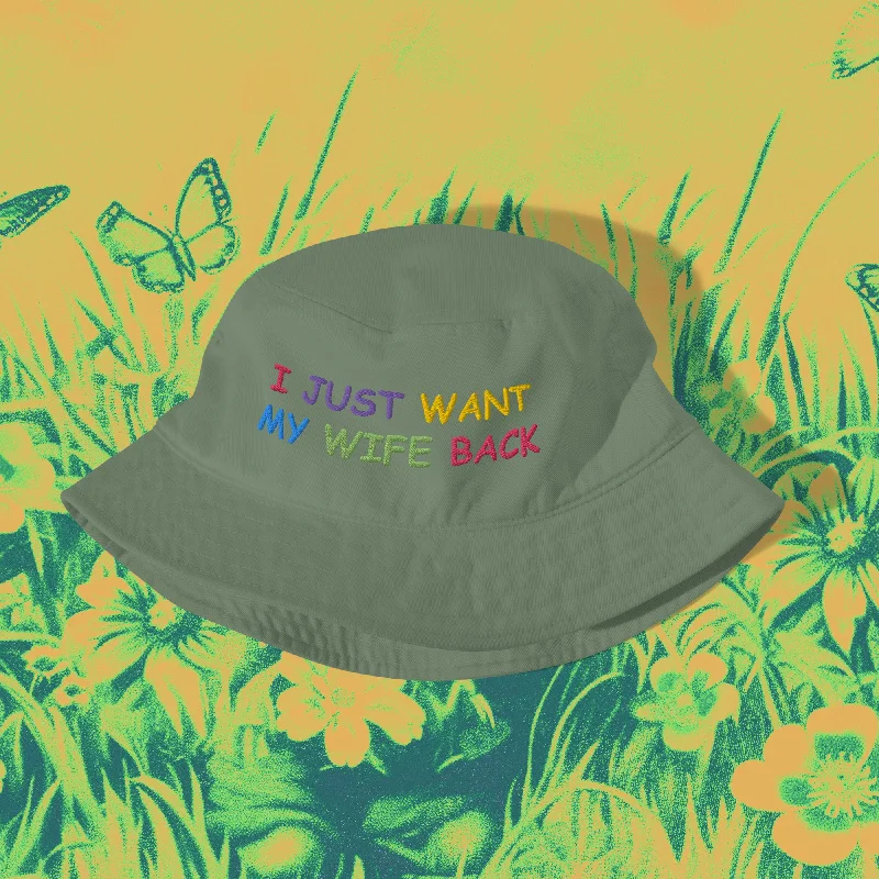 Patchwork Bucket Hat for Unique -i just want my wife back